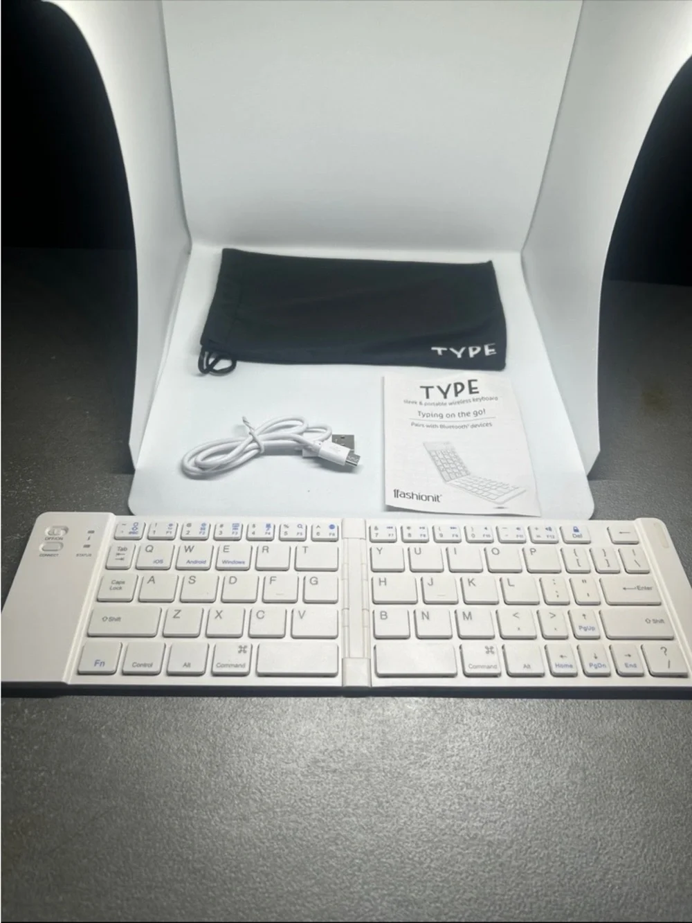 Foldable Bluetooth Keyboard - White TYPE